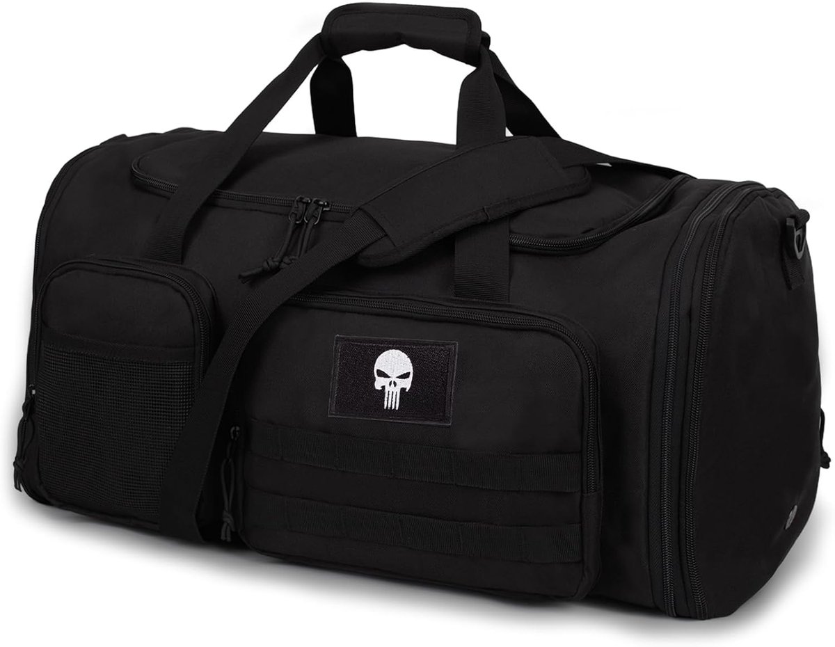 Thijox - Tactische Reisedufflebag 52L - Mannen Gymtas Met Natte Zak - Uitbreidbare Multifunctionele Carry-On Weekender Voor Sport, Reis en Avontuur