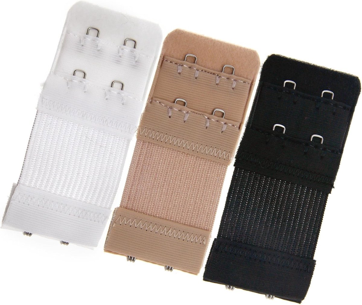 3x Ondersteunende Bh Extender met 2 Haken voor Dames, Multikleur, Ideaal voor Strapless Gebruik en Comfortabele Pasvorm