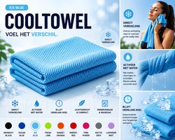 Royal Wellness - Cooltowel Sporthanddoek - Koelhanddoek - Ultralicht & Sneldrogend - Fitness, Yoga & Hardlopen - Ice Blue