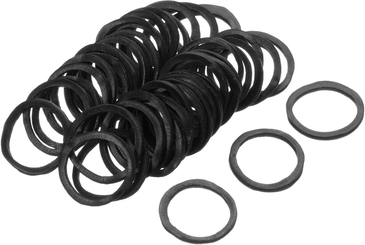 Thijox - Set van 100 Zwarte Elastische Elastiekjes 20 mm x 1,4 mm van Natuurlijk Rubber voor Thuis en Kantoor, Ideaal voor Bundelen van Documenten, Ka