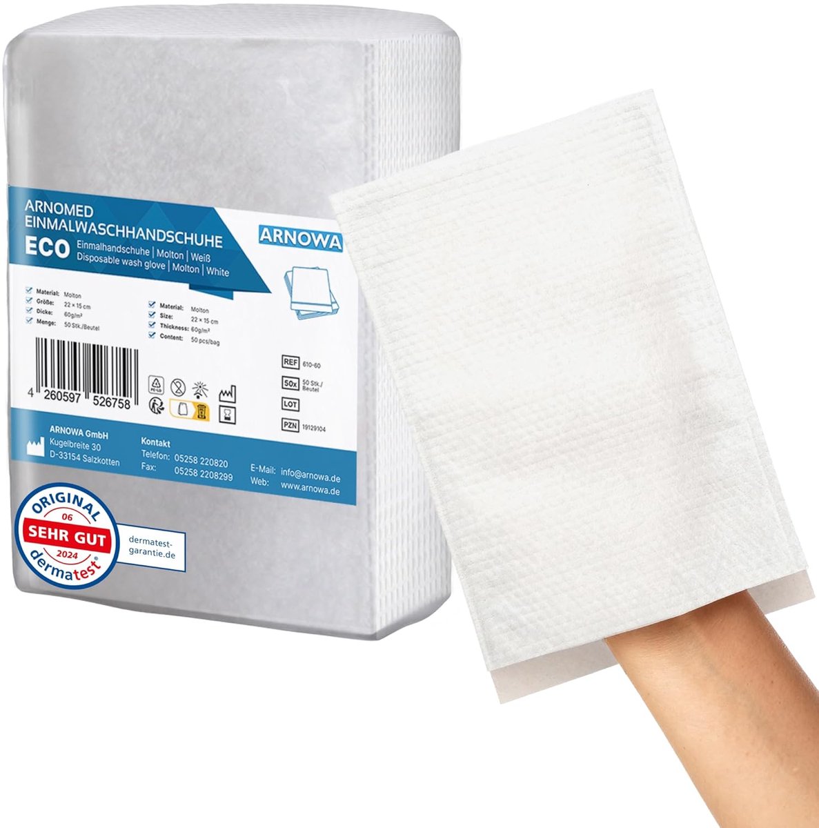 Thijox - 50 Stuks Molton Wegwerpwashandjes voor Baby's, Kinderen en Volwassenen, Zachte Witte Washandjes 60g/m² voor Lichaamsverzorging, Hygiëne, en G