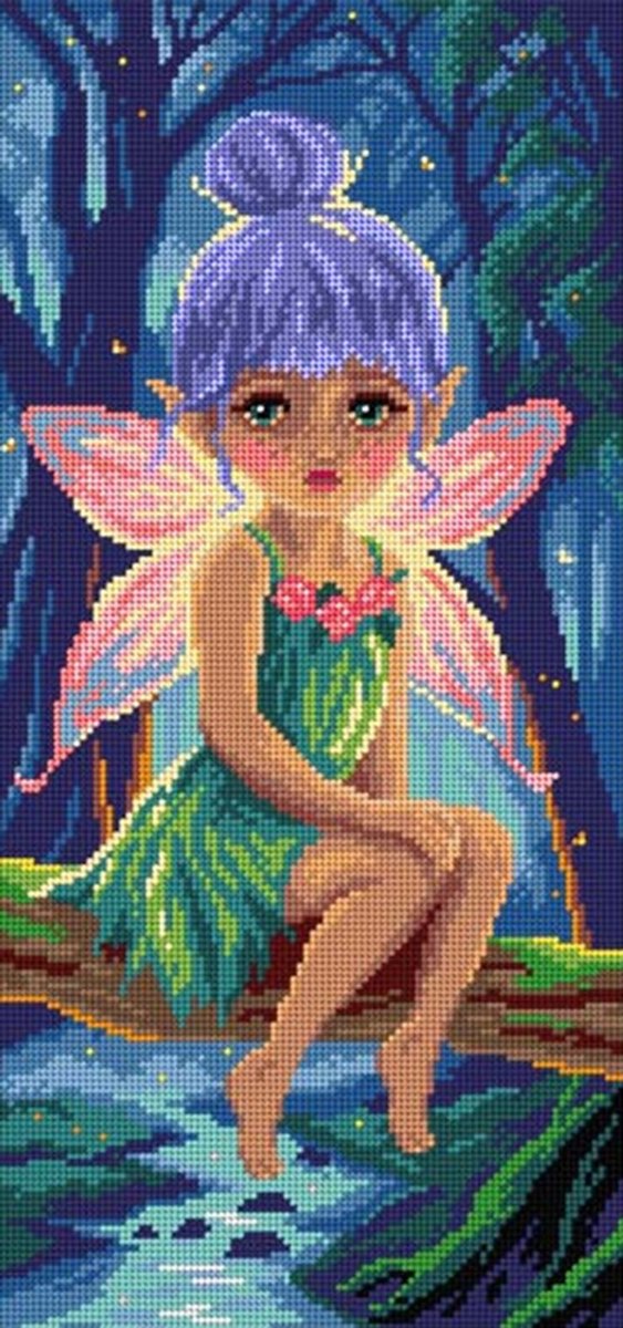 Voorbedrukt stramien - 3601 - Voorbedrukt stramien Fairy - Feetje - ORCHIDEA 24 x 51 - (STRAMIEN ZONDER GARENS)