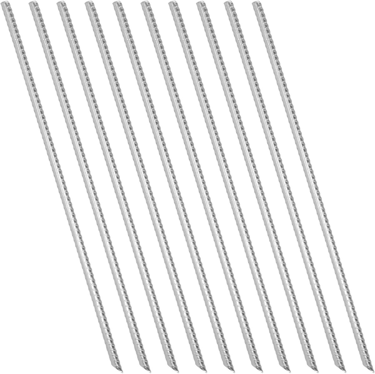 10 Stuks 15 Inch Wapening Stake van Staal, 38cm Recht voor Hek en Tuin Binnenplaats, Duurzaam en Sterk