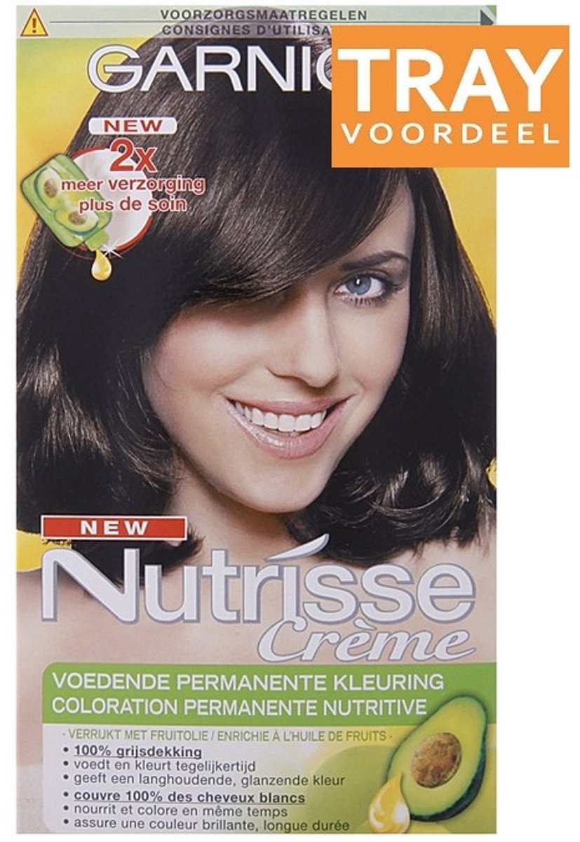 GARNIER NUTRISSE CREME 30 EBENE DONKERBRUIN HAARVERF 6 X 1 STUK