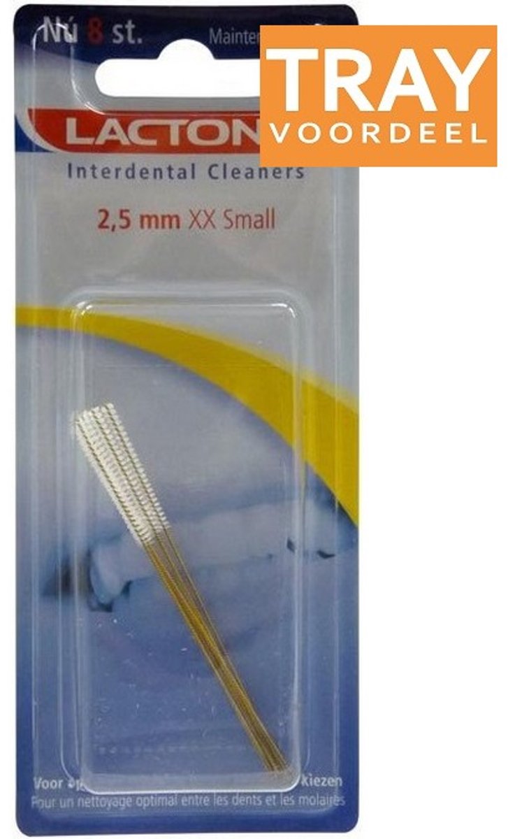 LACTONA INTERDENTAL CLEANERS 2,5 MM XX SMALL TANDENRAGERS 24 X 8 STUKS