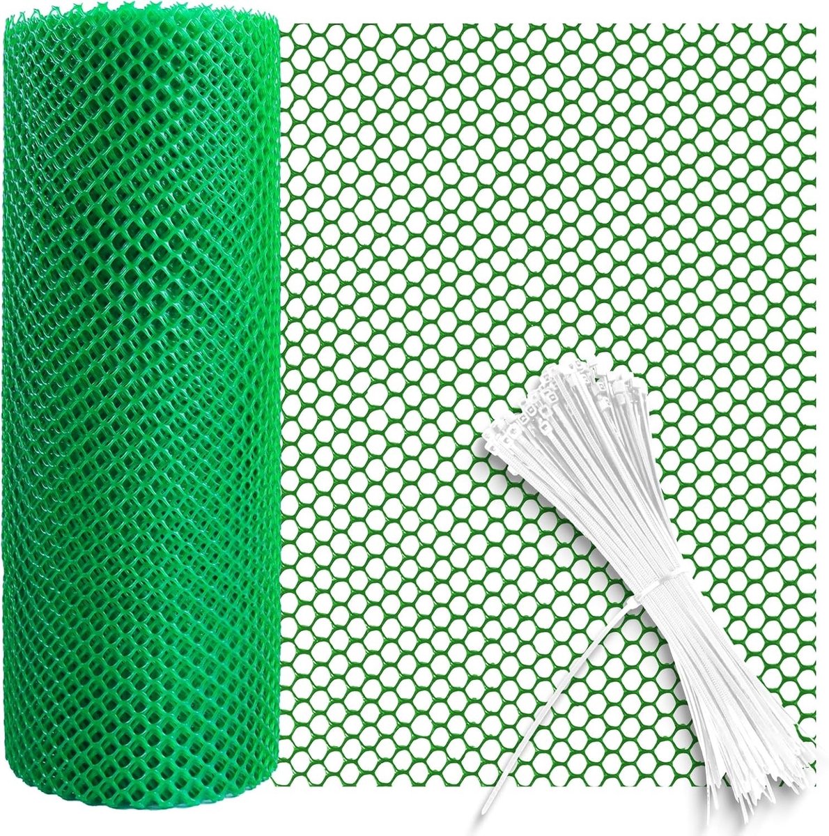 Draadgaas Rol 10m voor Tuin en Balkon - Plastic Fencing voor Pluimvee, Tuinieren en Decoratie (40cmx10m, Groen)