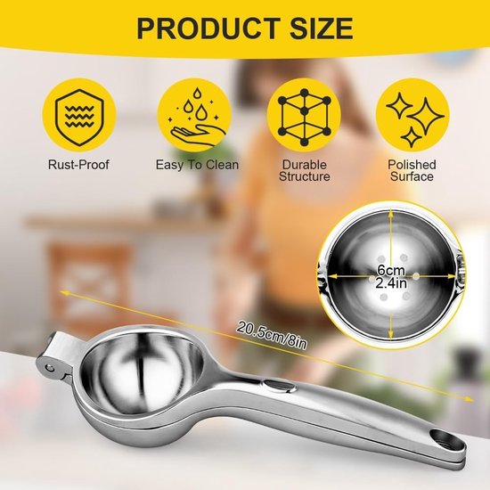 AUAUY Manual Lemon Squeezer - Heavy Duty Citrus Juicer - Durable Adhesive Juicer - Hand Lime Press - Premium Lemon Squeezer for Lemon - Orange or Juicer - 7cm — afbeelding 5