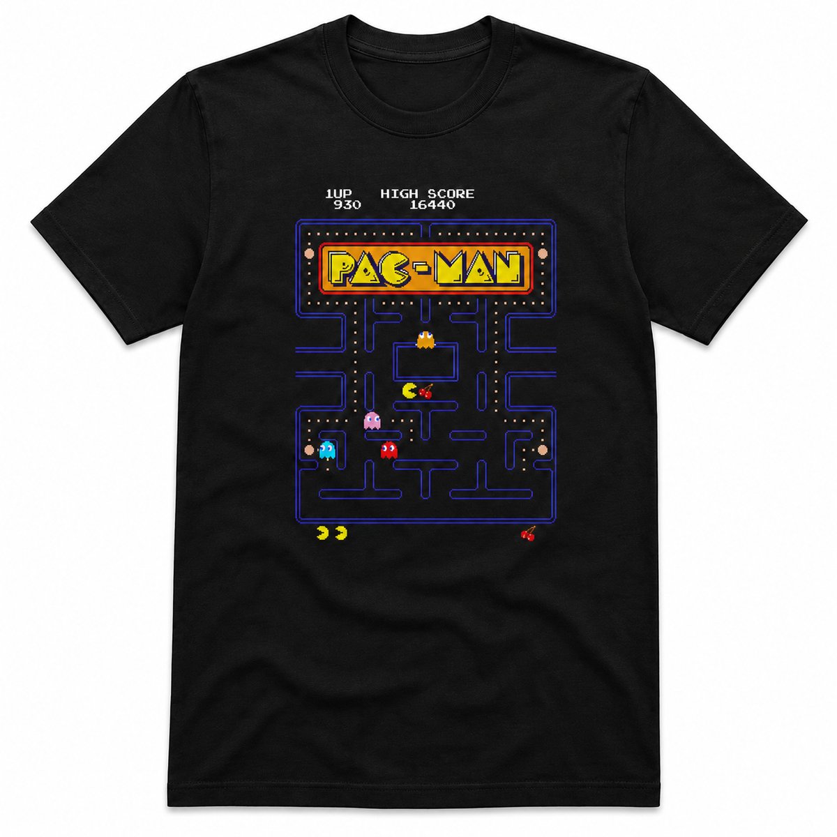 Pac-Man Maze T-shirt 4XL Zwart