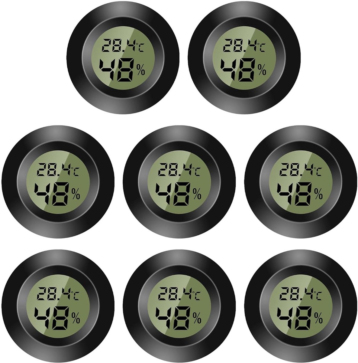 Thijox - Digitale Thermometer en Mini-Hygrometer voor Binnen en Buiten, LCD Vochtmeter voor Babykamer, Kelder, Tuin - Fahrenheit en Celsius Weergave