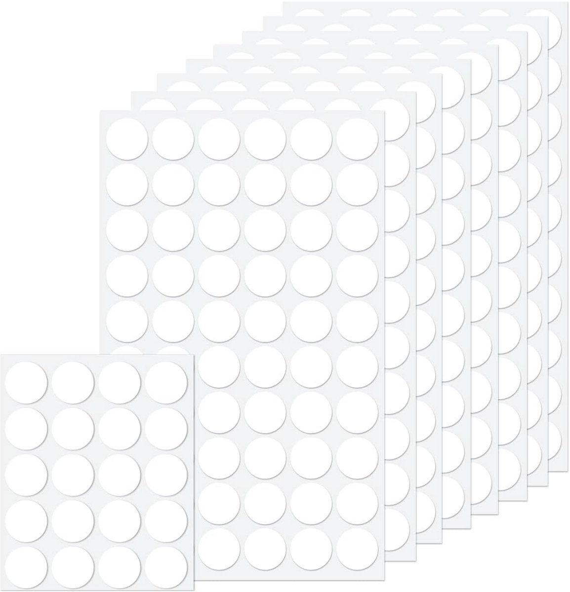 Thijox - 500 Stuks Transparante Dubbelzijdige Plakpunten - 20 mm Ronde Tape - Waterdichte Zelfklevende Stippen voor Feestdecoraties, Doe-Het-Zelf Kuns