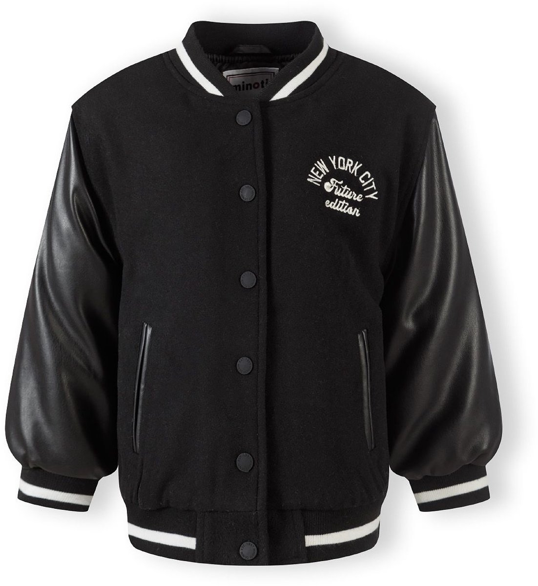 Minoti varsity jas kind zwart - bomberjack
