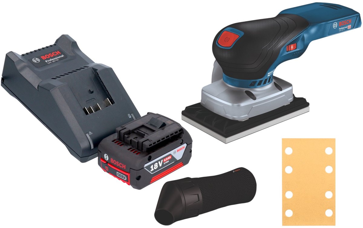 Bosch GSS 18V-13 Professional accu-excentrische schuurmachine 18 V 100 x 110 mm + 1x accu 4,0 Ah + oplader