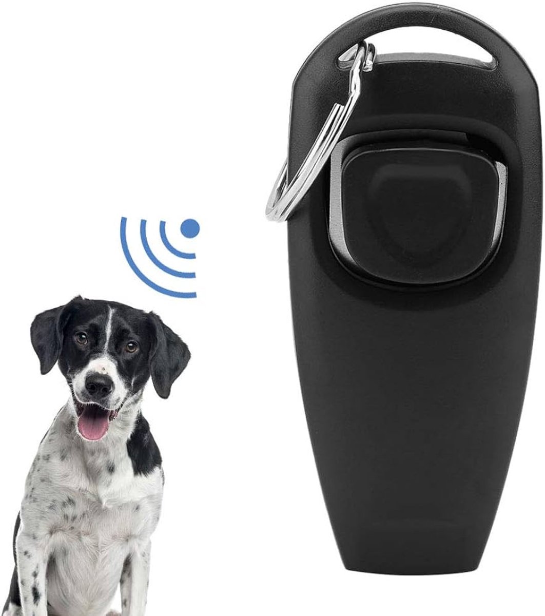 Clicker honden / paarden - Dieren clicker met fluitje - Klikker - 2-in-1 - Dieren trainen - Hondentrainer - Paardentrainer - Diervriendelijke clicker - Puppy training - Hondenfluitje - Zwart - Jonyx