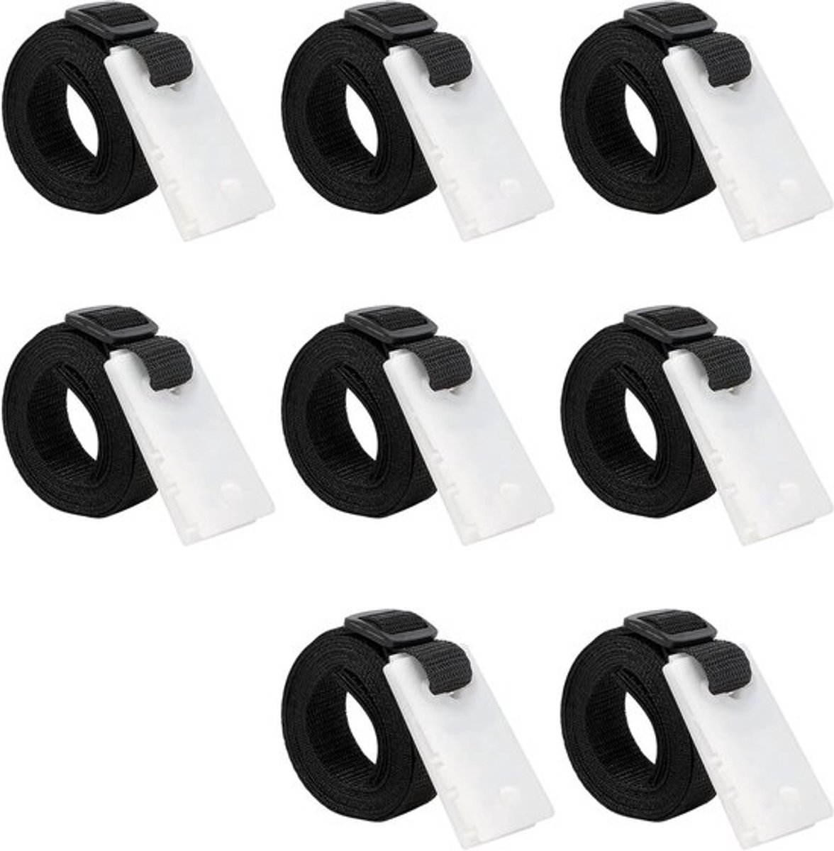 Bevestigingsriemen set voor zwembadhaspel - 8 riemen en clips - zwembadzeil accessoires