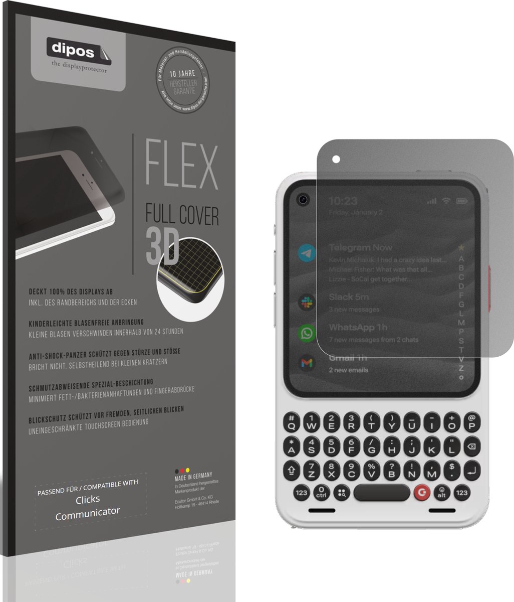 dipos FLEX – Matte Privacy Screenprotector geschikt voor Clicks Communicator | Volledige Schermbescherming | Case-Friendly