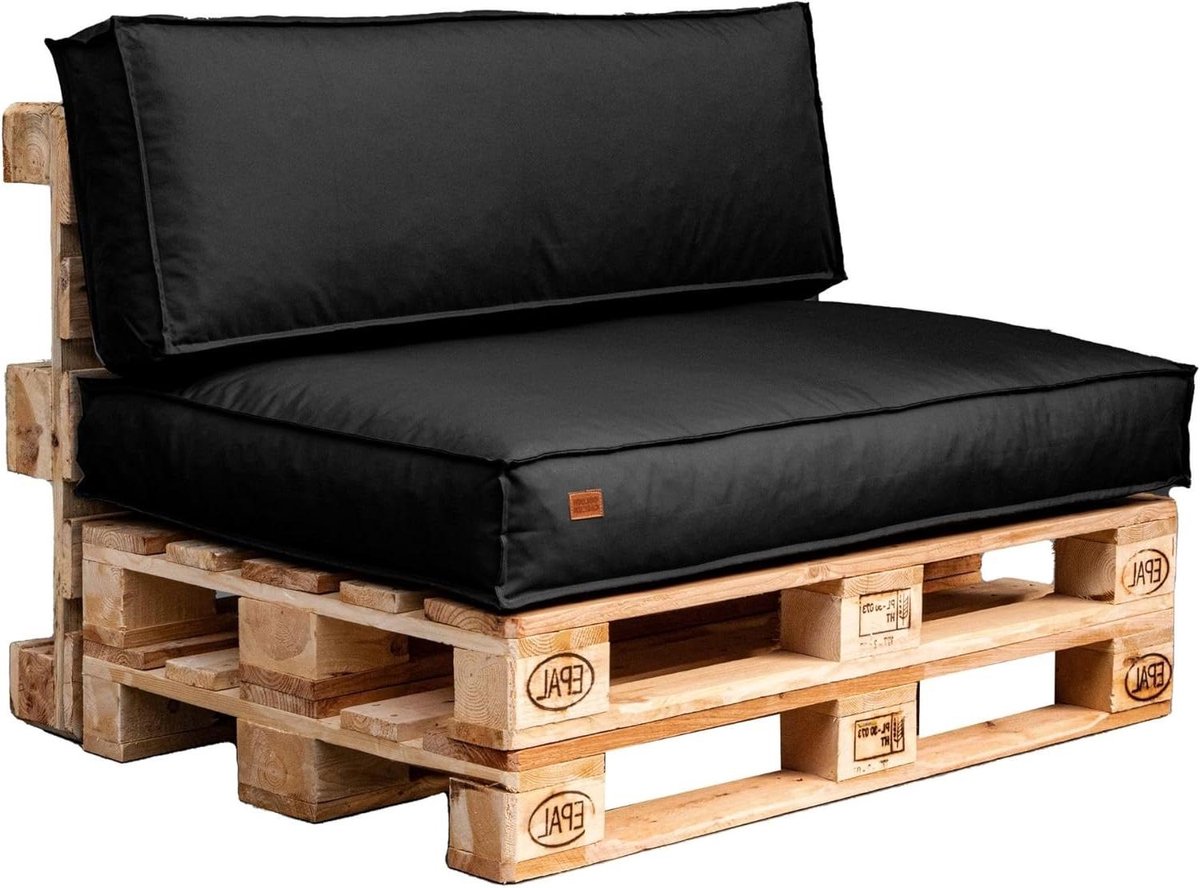 Tuinkussen set - Palletkussens - Terras Meubels - Waterdichte coating - 120x80x10 cm - Zwart