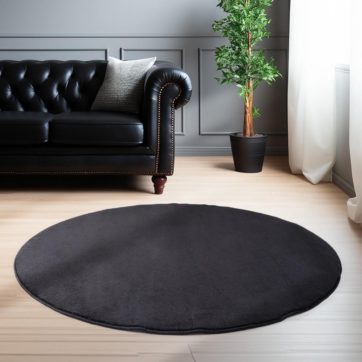Pluizig Korthaar Tapijt - Moderne Vloerbedekking - Woonkamer Decoratie - Antislip Onderkan