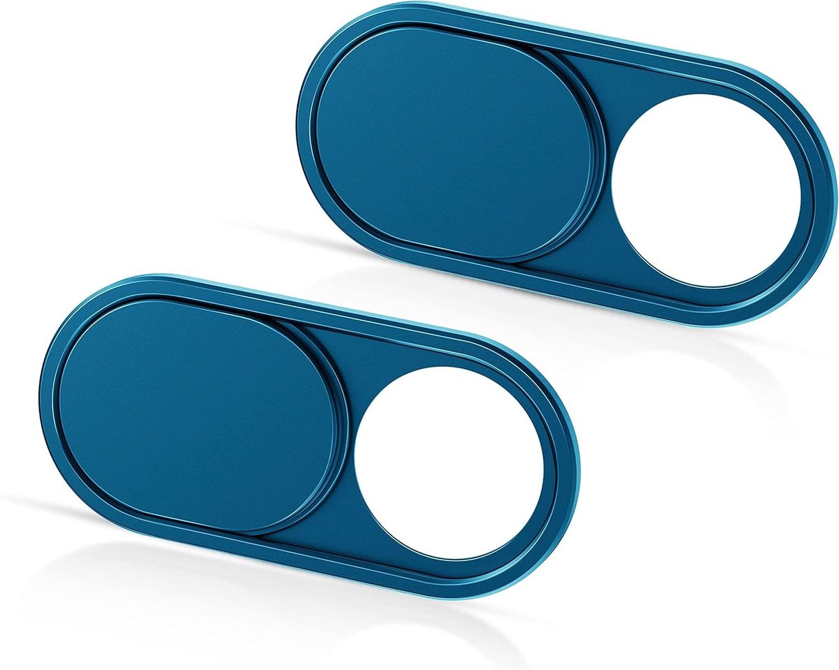 Ultra dunne webcam cover voor MacBook, iMac en laptop - Privacybescherming voor webcamera, blauw, set van 2