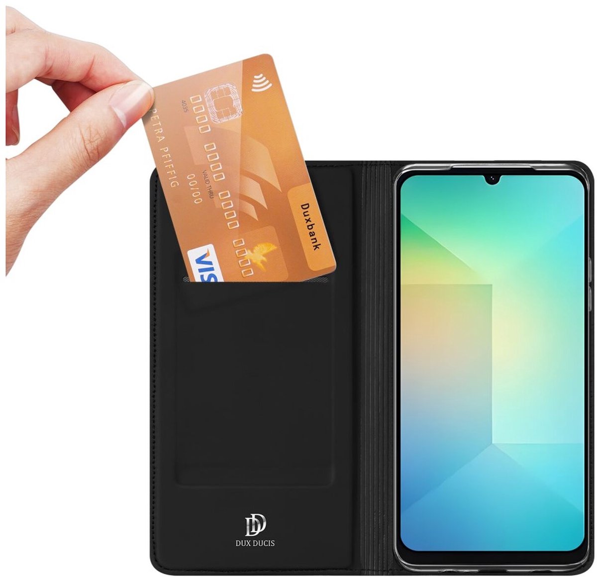 Dux Ducis Skin Pro Hoesje Geschikt voor Samsung Galaxy A07 | Book Case met Pasjeshouder | Portemonnee | Standaard | Zwart