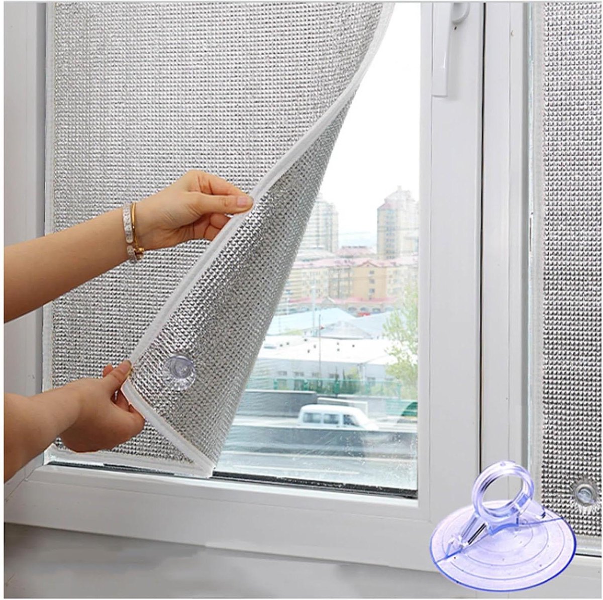 Raamfolie - Privacyfolie Isolatie - Privacy en Isolatie - Warmte Reflecterend - 160x180cm