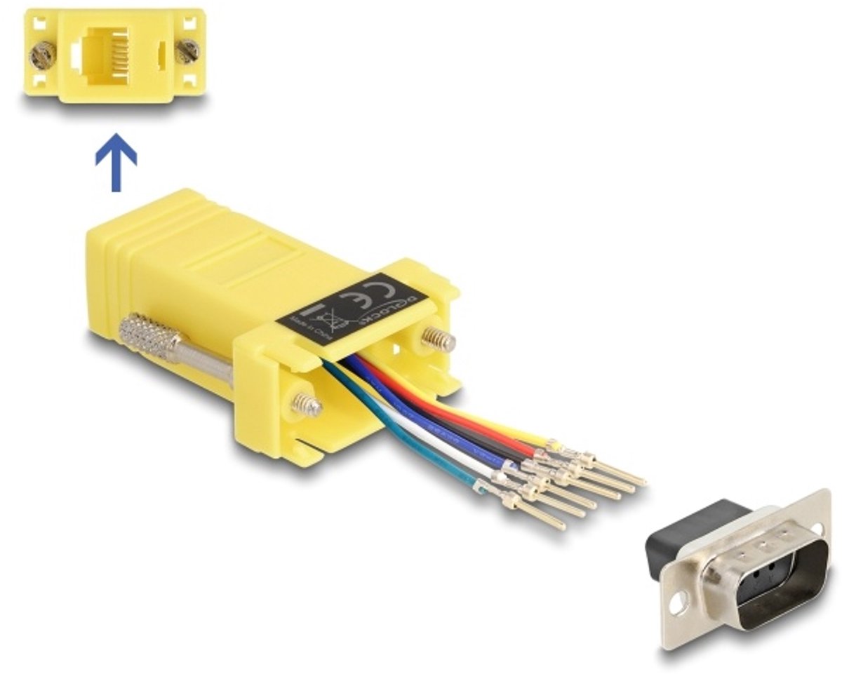 Delock D-Sub 9 pin male to RJ12 female Assembly Kit yellow