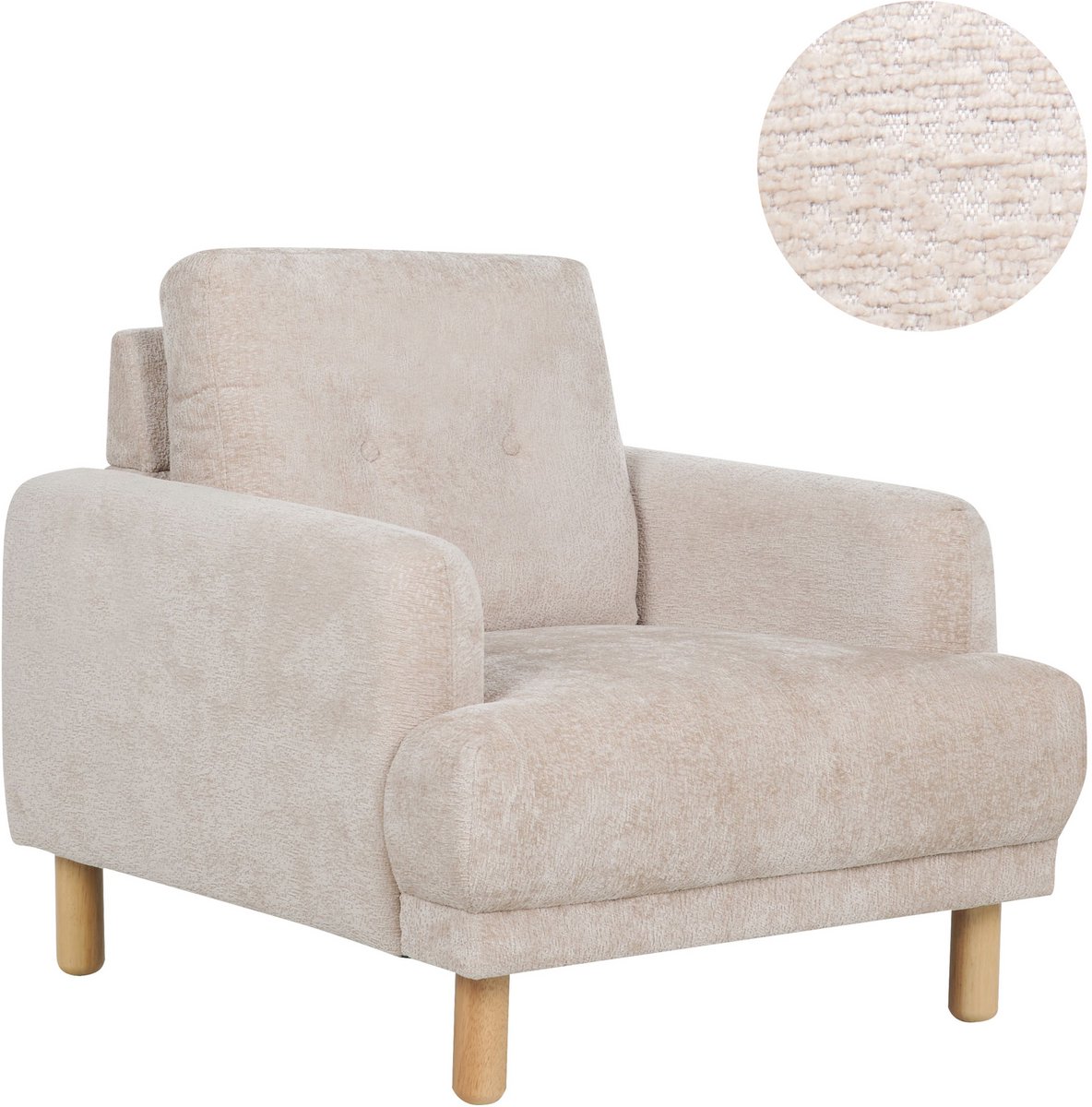 TUVE - Fauteuil - Beige - Bouclé