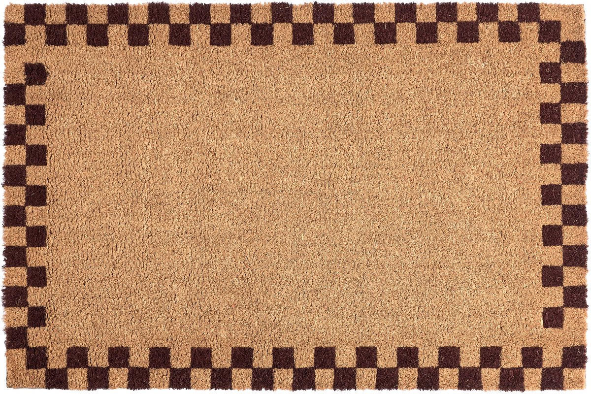SAGADA - Deurmat - Beige/Rood - 40 x 60 cm - Kokosvezel/PVC