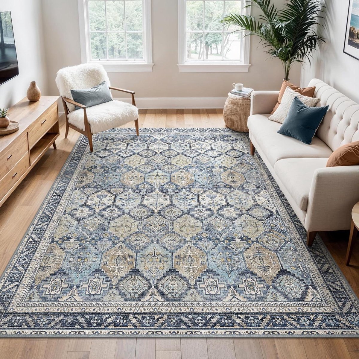 Vintage Vloerkleed - Oosterse Vloerbedekking - Woonkamer Decoratie - Antislip Bodem - 200