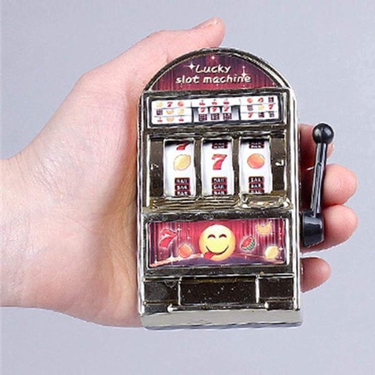 Mini Toy Slot Machine - Gedetailleerd & Educatief - Handgemaakt - Goudkleurig