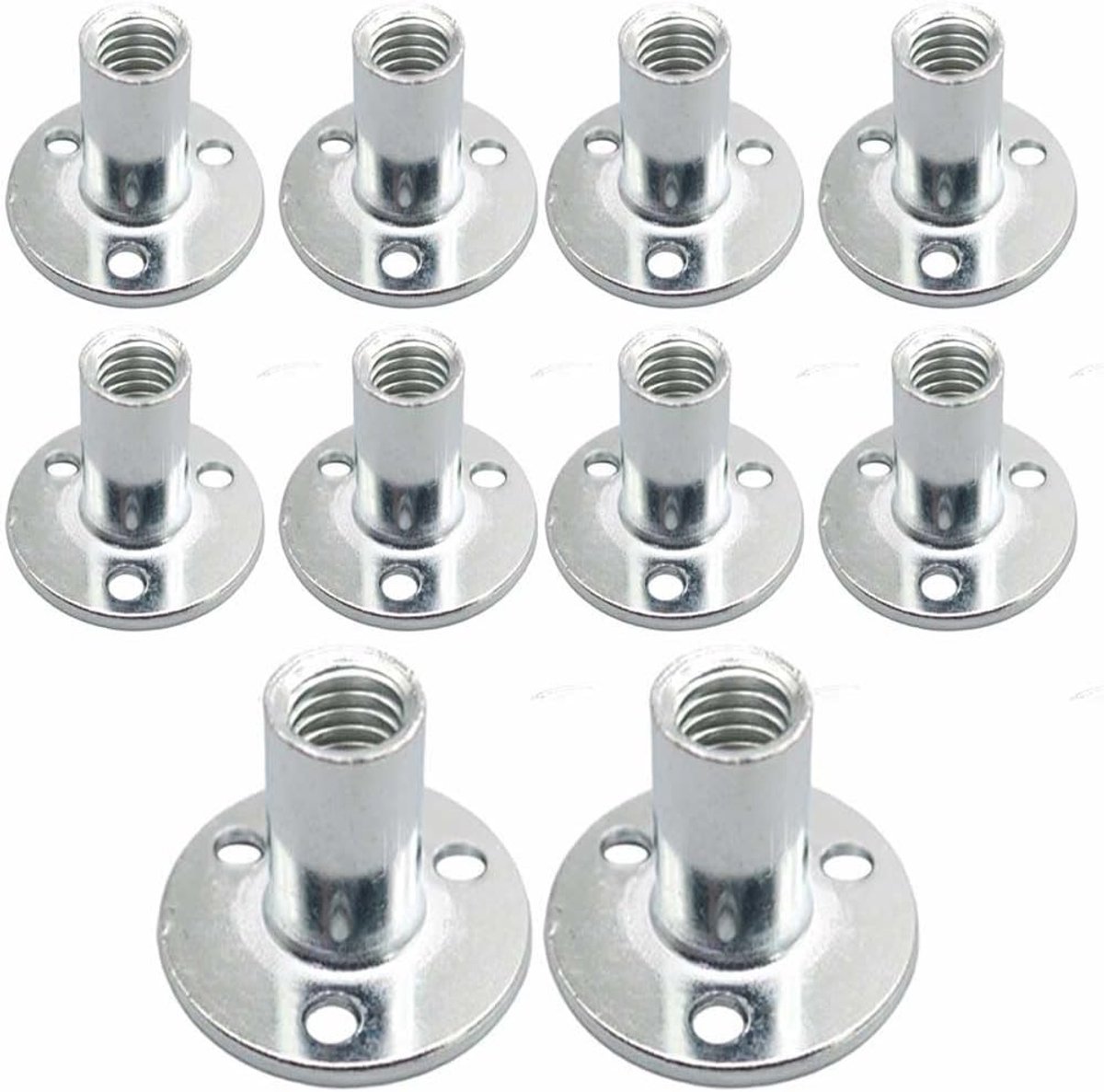 M12 T-Nuts voor Meubelbouw - 10 Stuks Carbon Staal Schroef-in Flens Moeren voor Houtbewerking