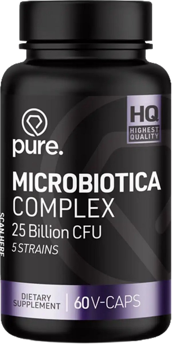 Pure. Microbiotica Complex – 25 miljard CFU – 5 bacteriestammen & inuline - 60 vegan capsules