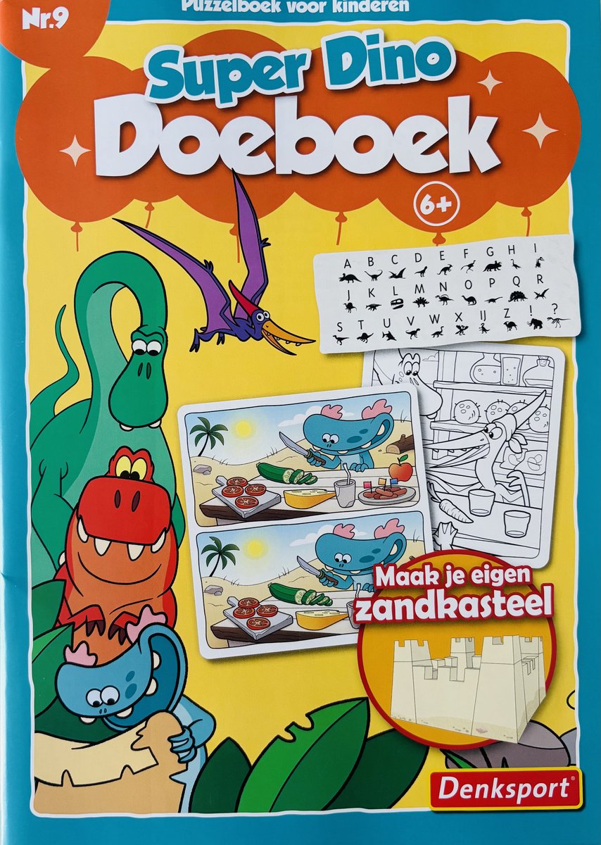 Denksport Dino Puzzelboek Kinderen - Groot Doeboek met 50 Pagina's Vol Puzzels & Spelletjes - Activiteitenboek - Denksport puzzelboek - Spelletjesboek