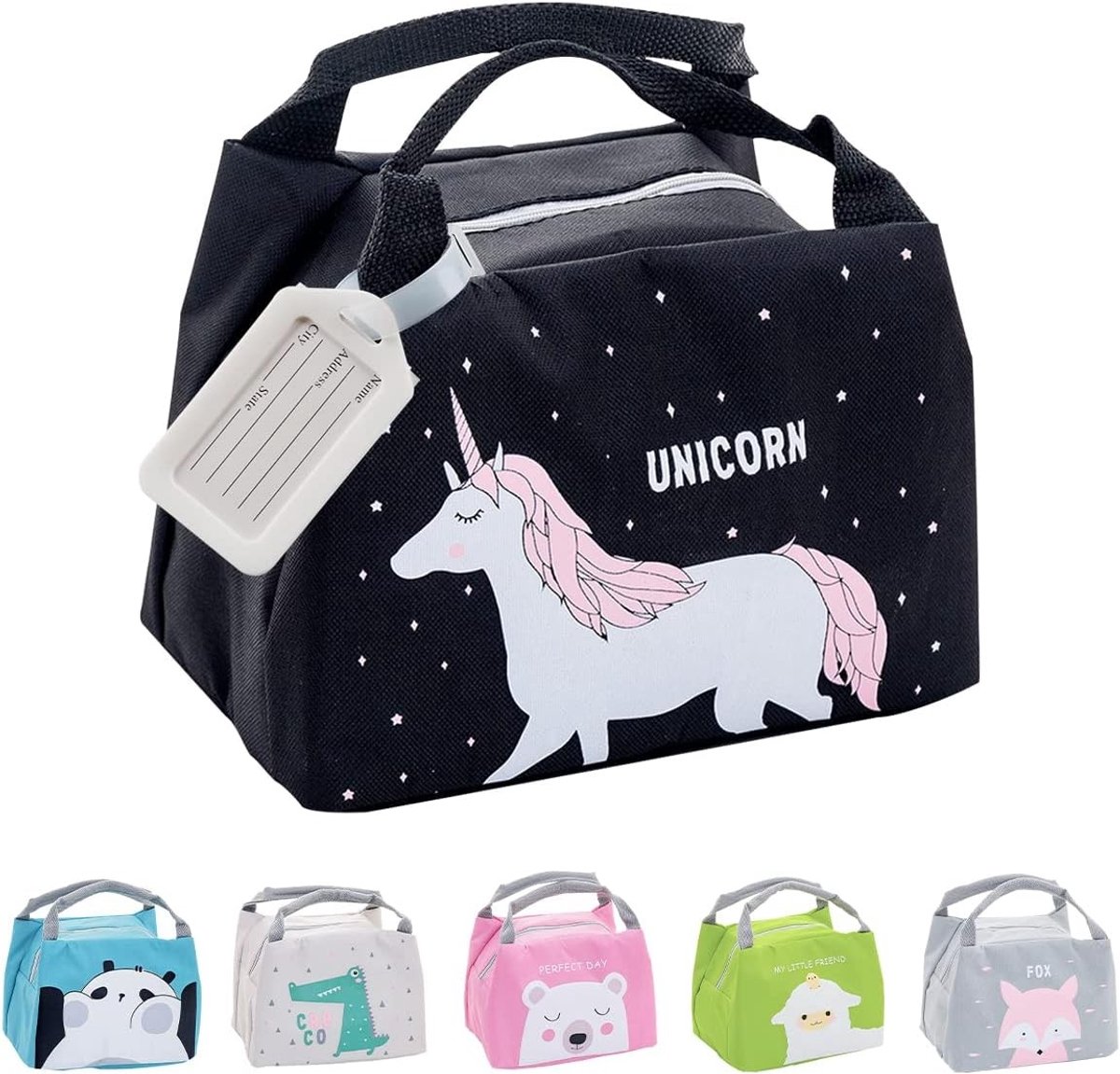 Isolerende Koeltas voor Kinderen, Multifunctionele Lunchtas voor Meisjes, Ideaal voor School en Picknick, Unicorn Design