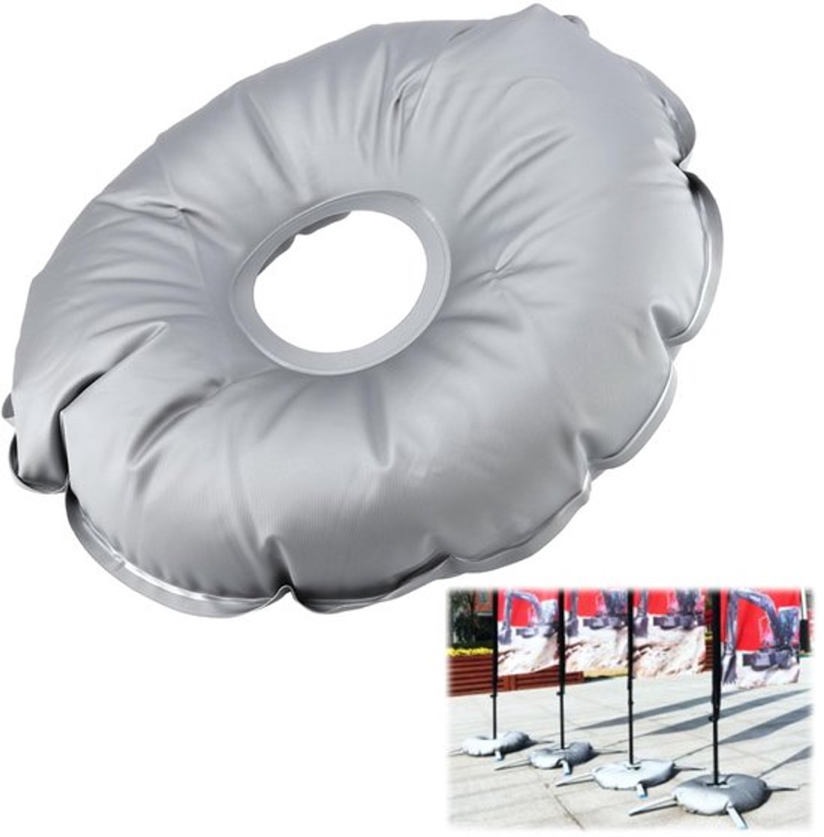 Draagbare parapluvoet met gewichtszak, opvouwbare paraplustandaard voor buiten, met veren en vlagvoet, gevuld met water voor op het terras en op het strand