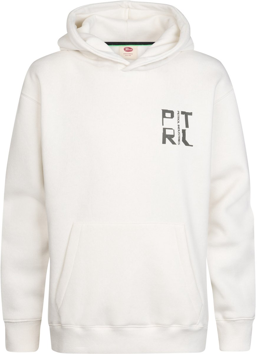 Petrol Industries - Jongens Relaxed hoodie met print millplace - Wit - Maat 128