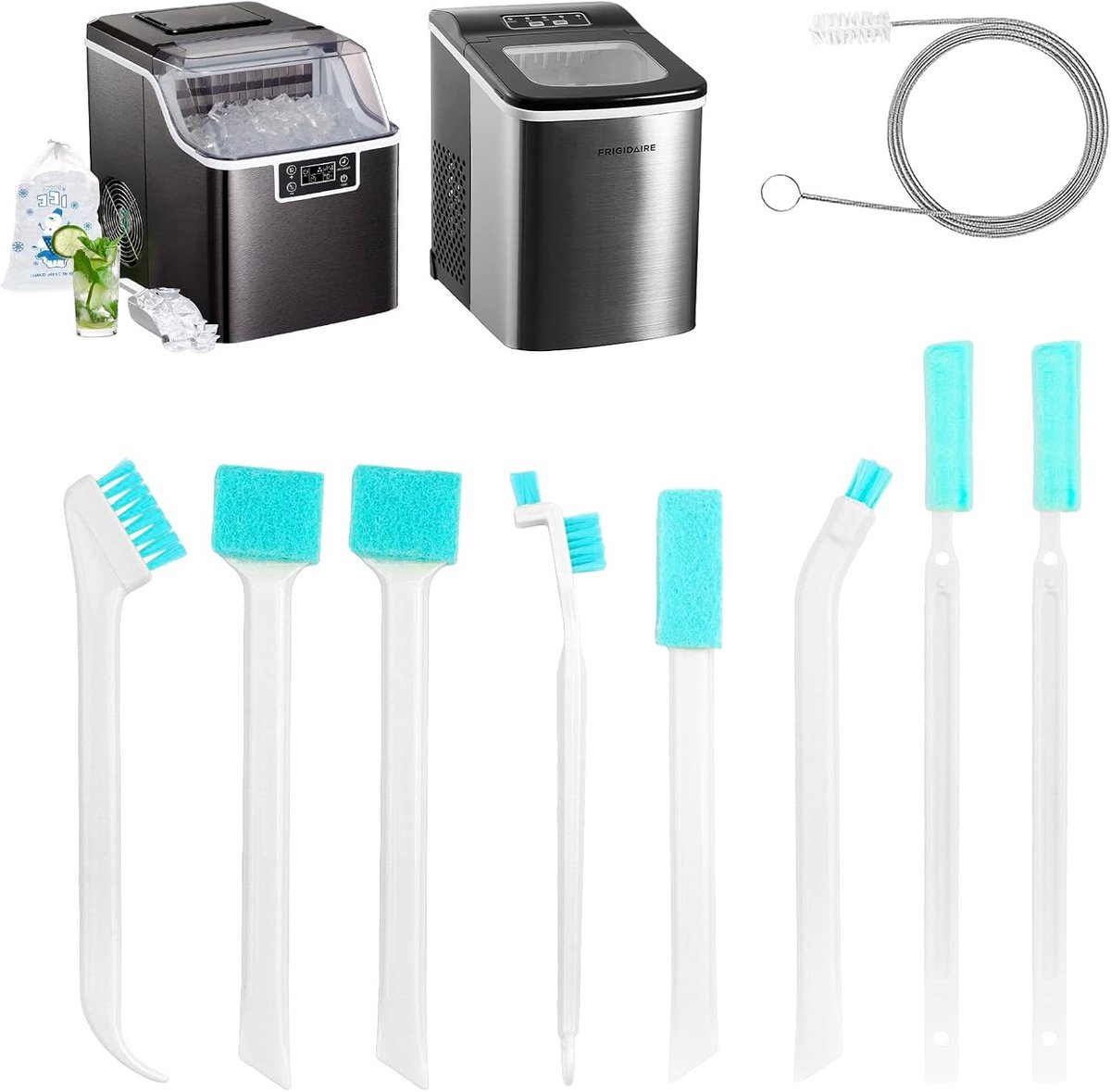 Multifunctionele set van 9 schoonmaakborstels voor ijsmachines, kleine borstels voor huishoudelijk gebruik, ideaal voor smalle ruimtes en moeilijk bereikbare plekken