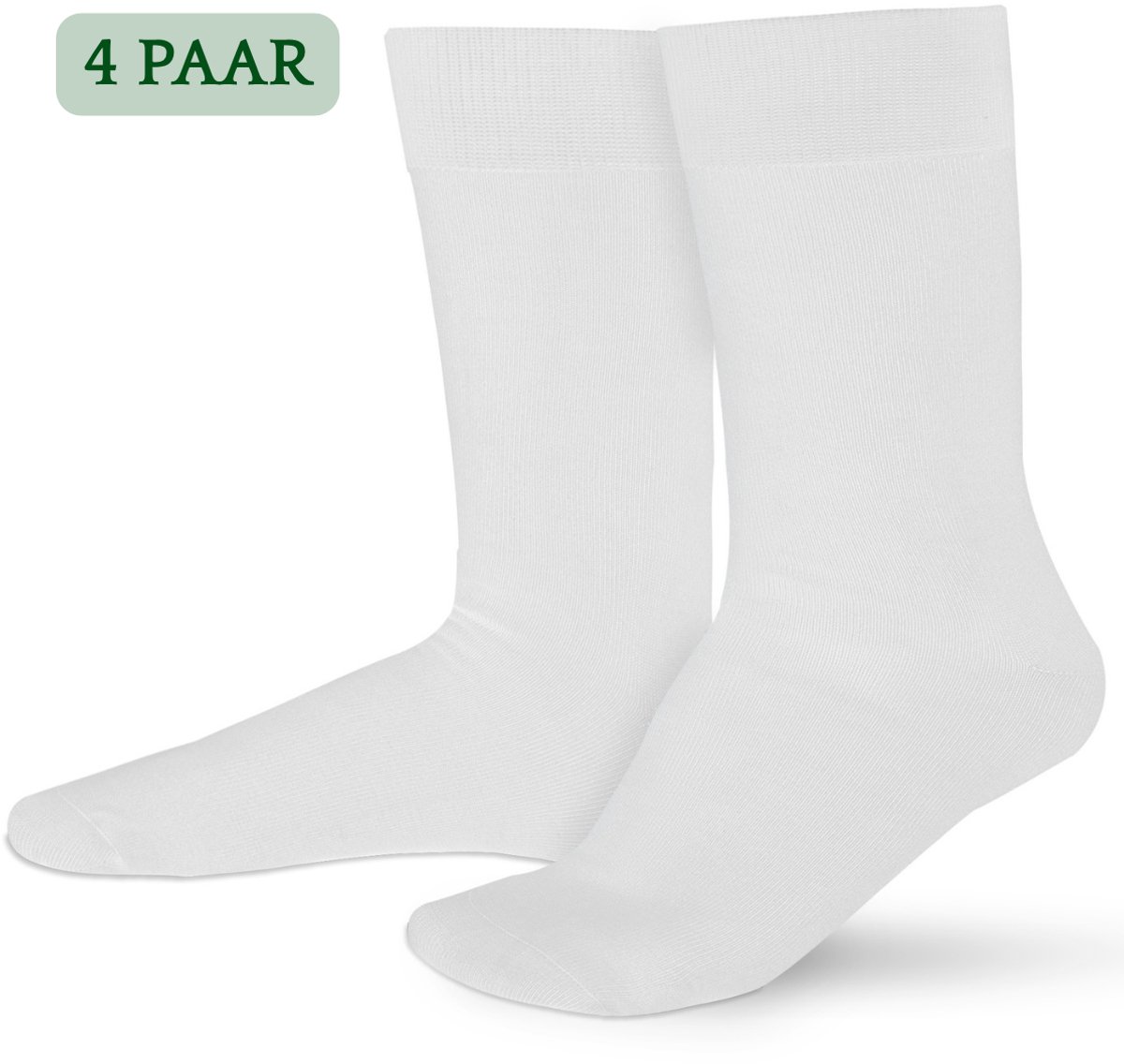 Hipperboo® 4 Paar Bamboe Sokken - Maat 35-38 - Wit - Dames Sokken - Bamboe Kousen - Naadloos - Hypoallergeen - Zijdezacht - Vochtregulerend