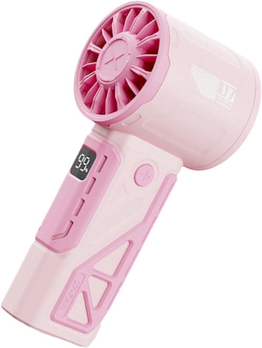 Handventilator - Draagbare Fan - Persoonlijke Koeling - Mechanisch Ontwerp - 14.5 cm - Roze Rood