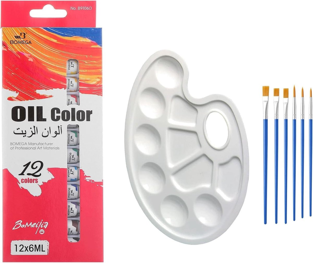 Set van 12 Kleuren Acrylverf met Penseelsets - Lichtbestendig, Hoge Dekking en Rijk aan Kleurpigmenten voor Volwassenen en Kunstenaars