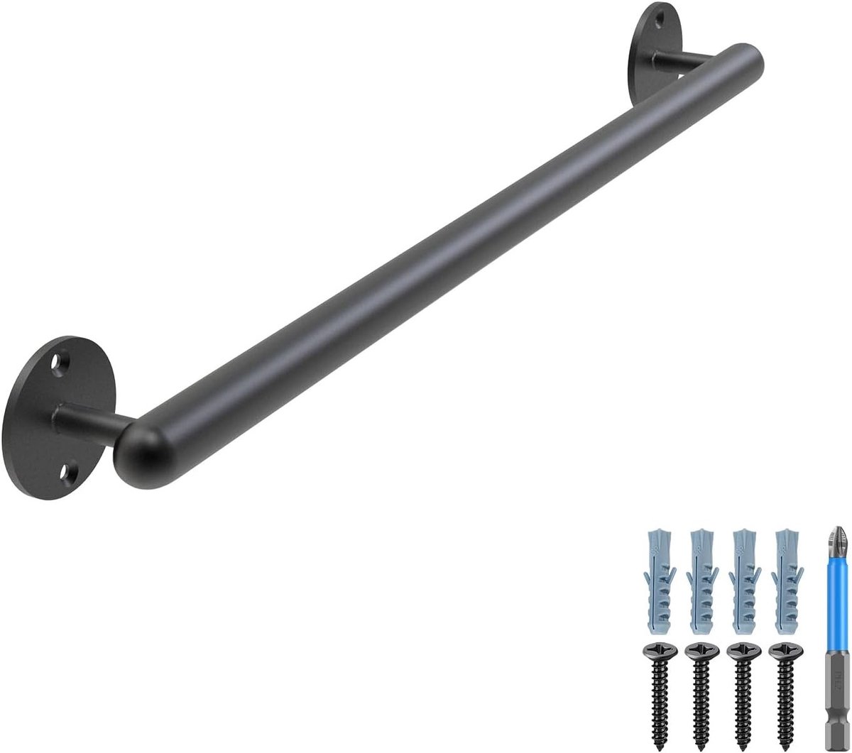 Veiligheidsleuning 24" voor Trappen - Metalen Handgreep, Wandbevestiging, Geschikt voor Binnen en Buiten, Ideaal voor Jongeren en Ouderen, Balustrade voor Vrije Ruimte