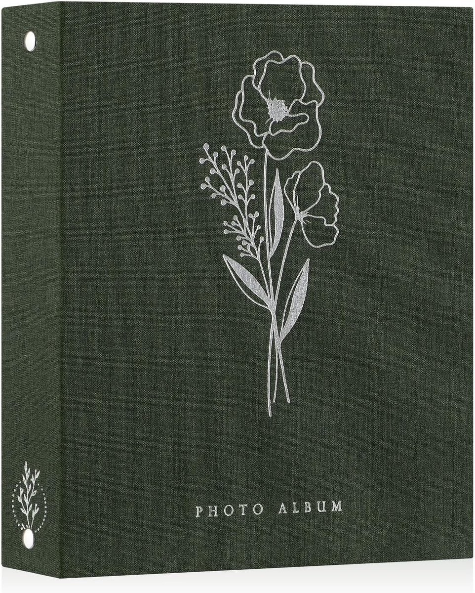 Fotoalbum A4 voor 100 foto's, linnen omslag, zuurvrij, pocketformaat, ideaal voor portretfoto's, 21x30 cm, perfect voor herinneringen en opslag