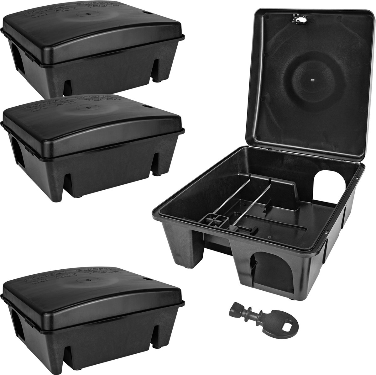 4x aasstation ratten muizen aasdoos tuin muizenval ratten aas doos doos rattenval ratten aas station kinderen huisdier veilig muis doos aas doos cadeau Petigi