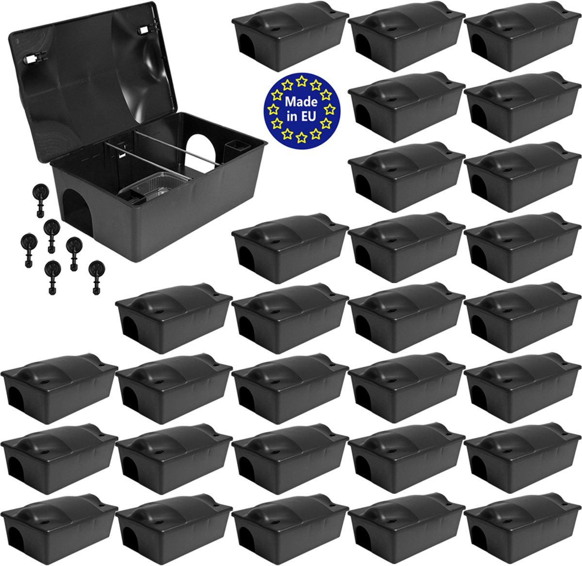 30x Bait Station Rat Set Bait Box Tuin Muizenval Muizen Rat Bait Box Rat Bait Station Rat Trap Kinderen Huisdier Veilige Bait Box Gift Petigi