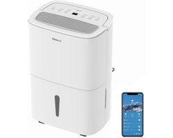 SHINCO Draagbare wifi-luchtontvochtiger (50 l/dag) met ingebouwde pomp, luchtreiniger, actieve-koolfilter, 24-uurs timer, continue afvoer, wasdroogfunctie, wit