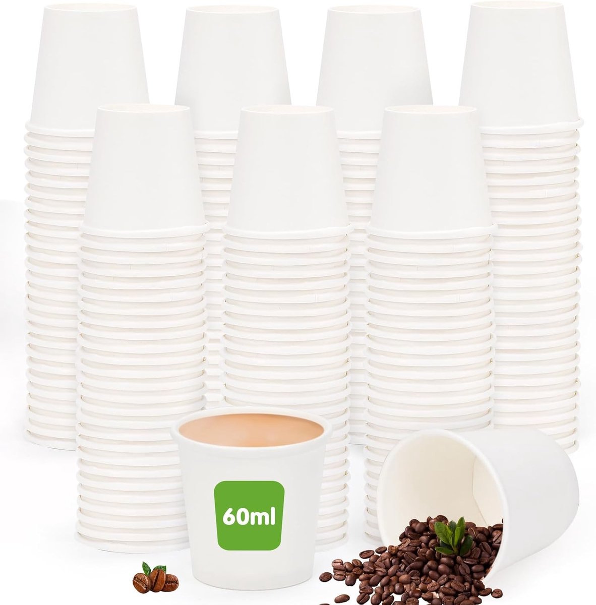 Espresso cups 60ml voor warme en koude dranken, ideaal voor feesten en evenementen, papieren bekers voor koffie en water