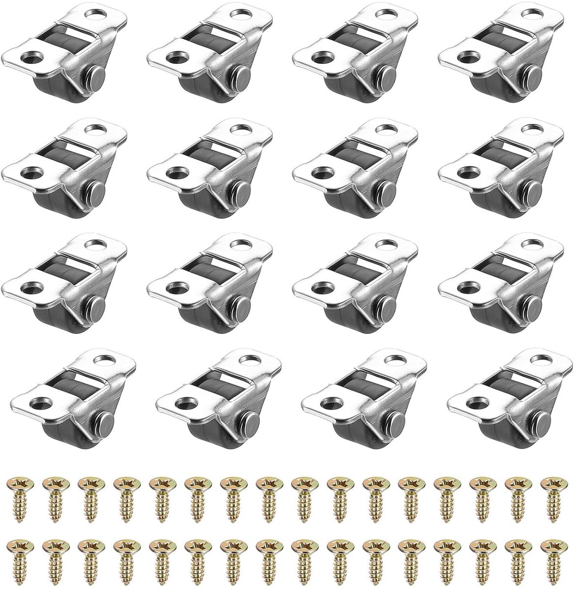 Mini meubelwielen 12 mm - 16 stuks rubberen zwenkwielen voor meubels, tafelwielen en kastwielen