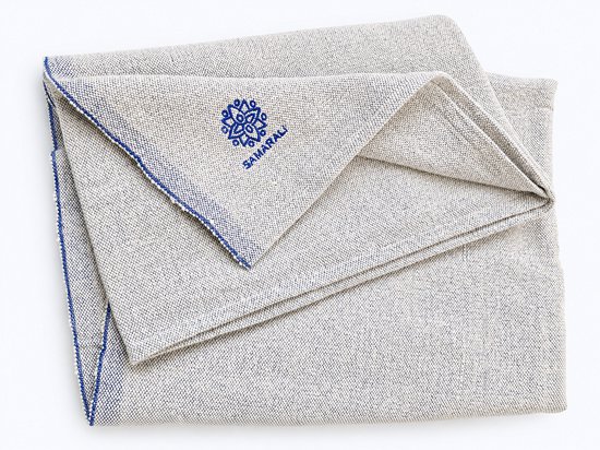 Samarali Yoga Deken Chambray Marineblauw - 100% Biologisch katoen - 200x150 cm - Handgemaakte meditatiedeken - Comfort en veelzijdigheid van Samarali — afbeelding 3
