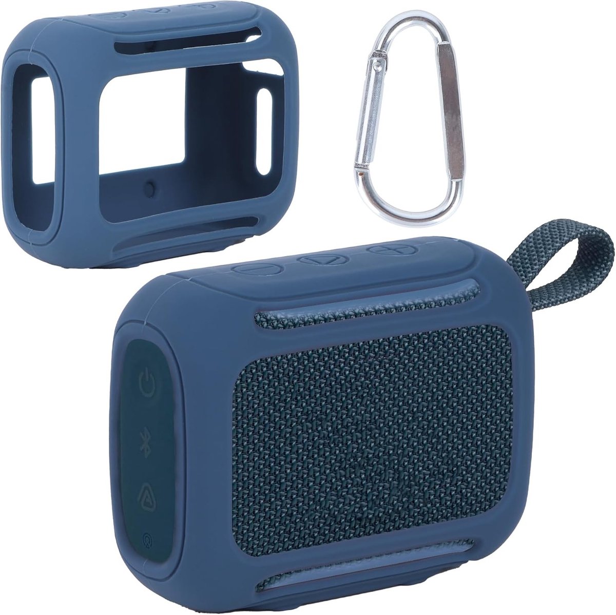 Duurzame Silicone Hoes voor Ultra-Draagbare JBL GO 5 Luidspreker in Donkerblauw, Bescherming en Stijl