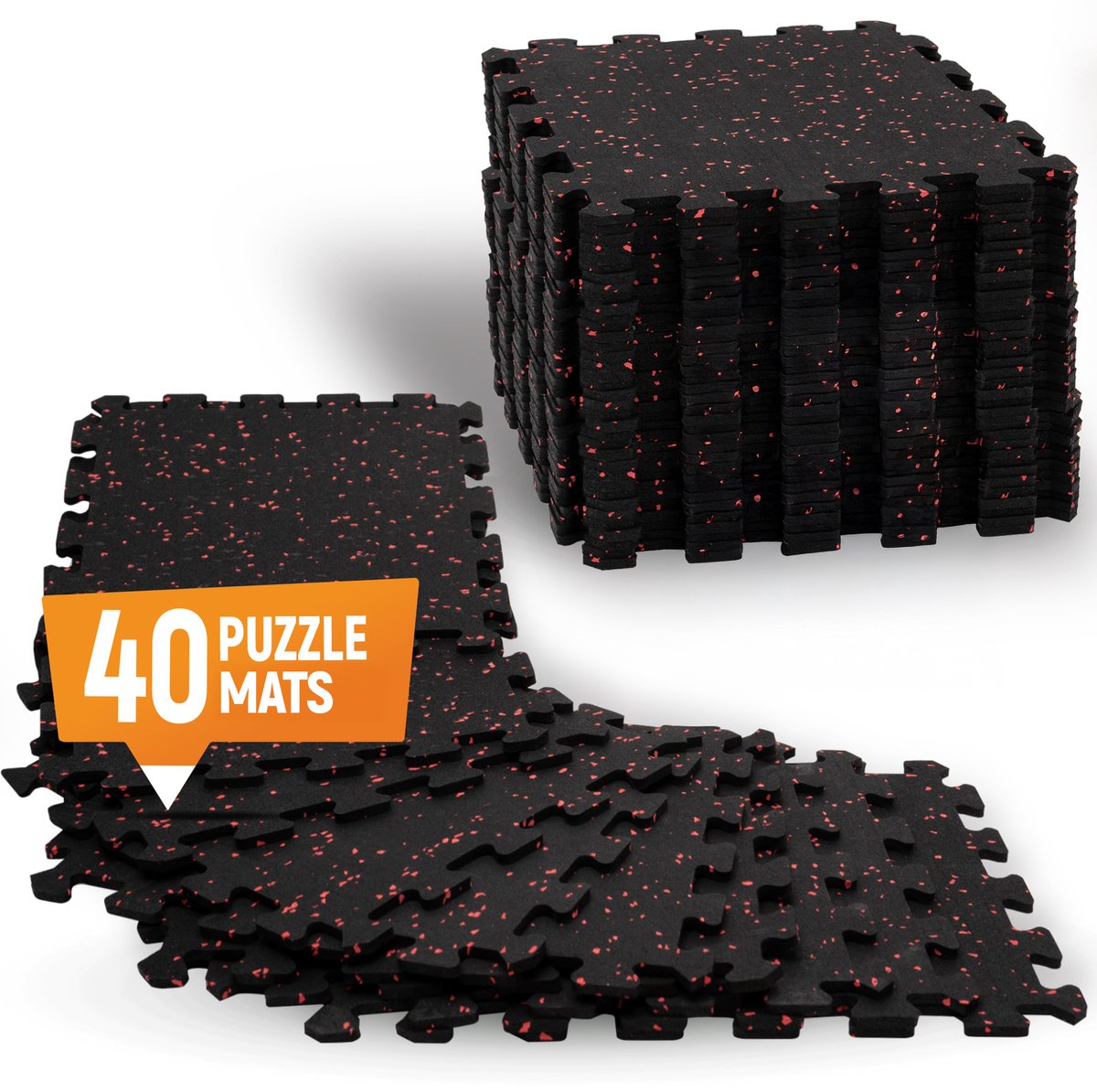 NEOLYMP Rubberen Beschermmat Fitnessvloer – Set van 40 Puzzeltegels