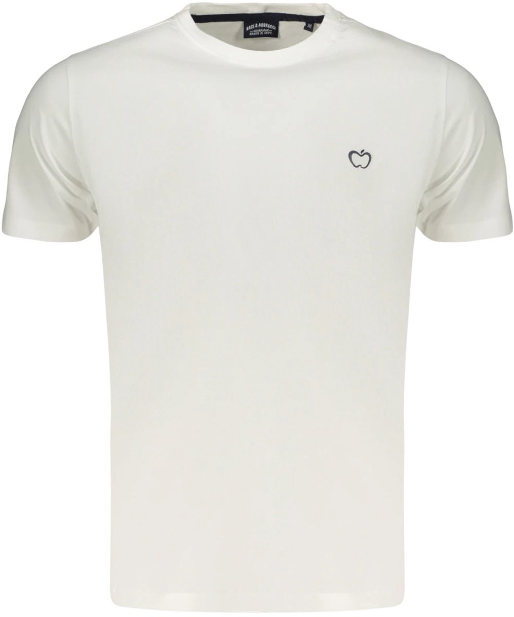 Baci & Abbracci Heren T-shirt - Small – Korte Mouwen – Casual Katoen Shirt - Wit